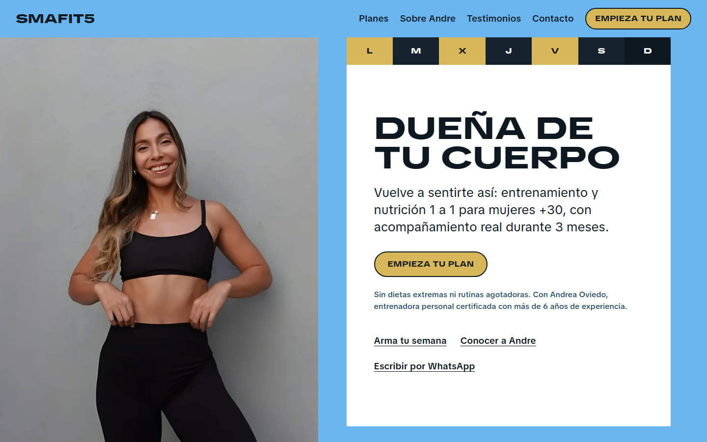 Página de inicio de la web de SMAFIT5